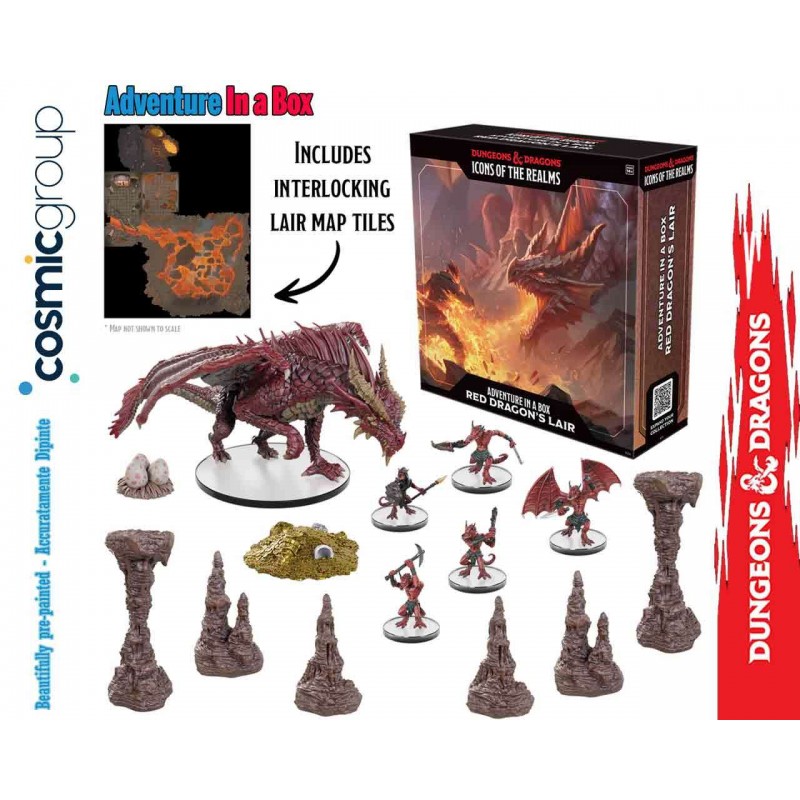 ICONS OF THE REALMS ADVENTURE IN A BOX RED DRAGON'S LAIR SET MINIATURE WIZKIDS