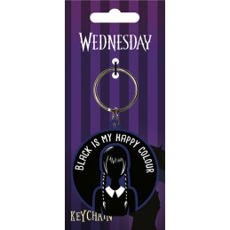 PYRAMID INTERNATIONAL WEDNESDAY BLACK IS MY HAPPY COLOUR RUBBER KEYCHAIN