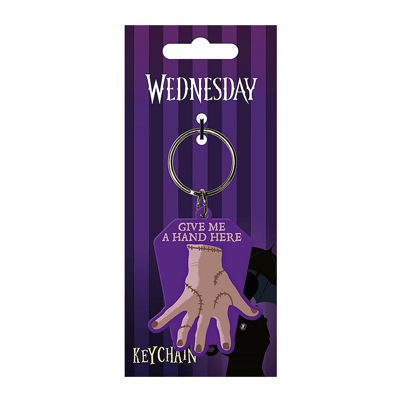 PYRAMID INTERNATIONAL WEDNESDAY GIVE ME A HAND HERE RUBBER KEYCHAIN