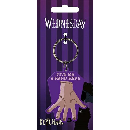 WEDNESDAY GIVE ME A HAND HERE RUBBER KEYCHAIN