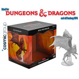 WIZKIDS DUNGEONS AND DRAGONS NOLZUR'S UNPAINTED ADULT RED DRAGON MINIATURE FIGURE