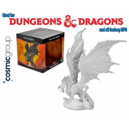 THE ARMY PAINTER DUNGEONS AND DRAGONS NOLZUR'S UNPAINTED ADULT BLACK DRAGON MINIATURE