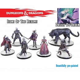 WIZKIDS ICONS OF THE REALMS LEGEND OF DRIZZT 35TH FAMILY AND FOES SET 7X MINIATURES