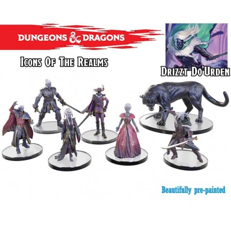 ICONS OF THE REALMS LEGEND OF DRIZZT 35TH FAMILY AND FOES SET 7X MINIATURE