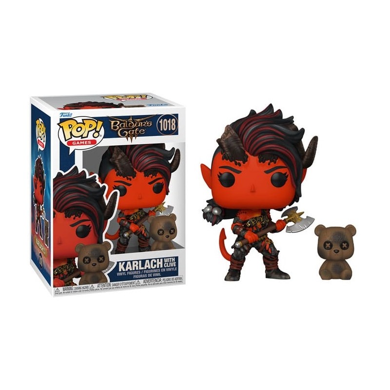 FUNKO POP! BALDUR'S GATE 3 KARLACH WITH CLIVE BOBBLE HEAD FIGURE FUNKO