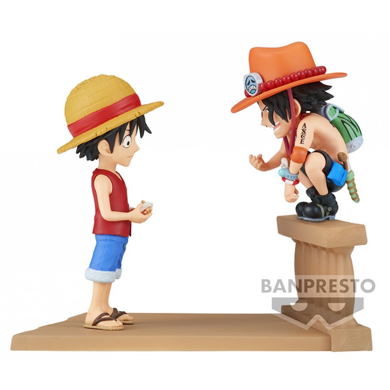 ONE PIECE WCF LOG STORIES LUFFY & PORTGAS STATUA FIGURE BANPRESTO