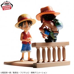 ONE PIECE WCF LOG STORIES LUFFY & PORTGAS STATUA FIGURE BANPRESTO