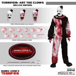 TERRIFIER ART THE CLOWN ONE:12 DELUXE ACTION FIGURE MEZCO TOYS