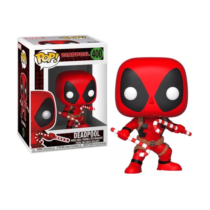 FUNKO POP! DEADPOOL 400 DEADPOOL WITH CANDY CANES BOBBLE HEAD FIGURE FUNKO