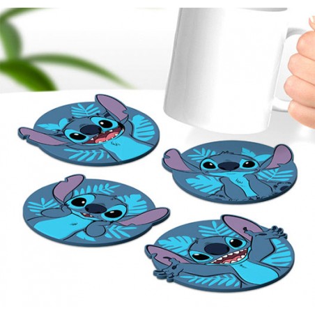 DISNEY STITCH SILICONE COASTERS 4X SOTTOBICCHIERI