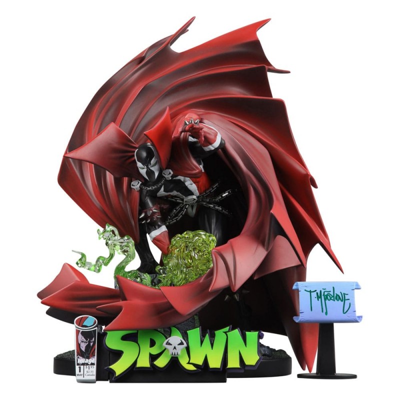 MC FARLANE SPAWN BLACK WHITE AND RED ALL OVER 1/10 STATUE FIGURE