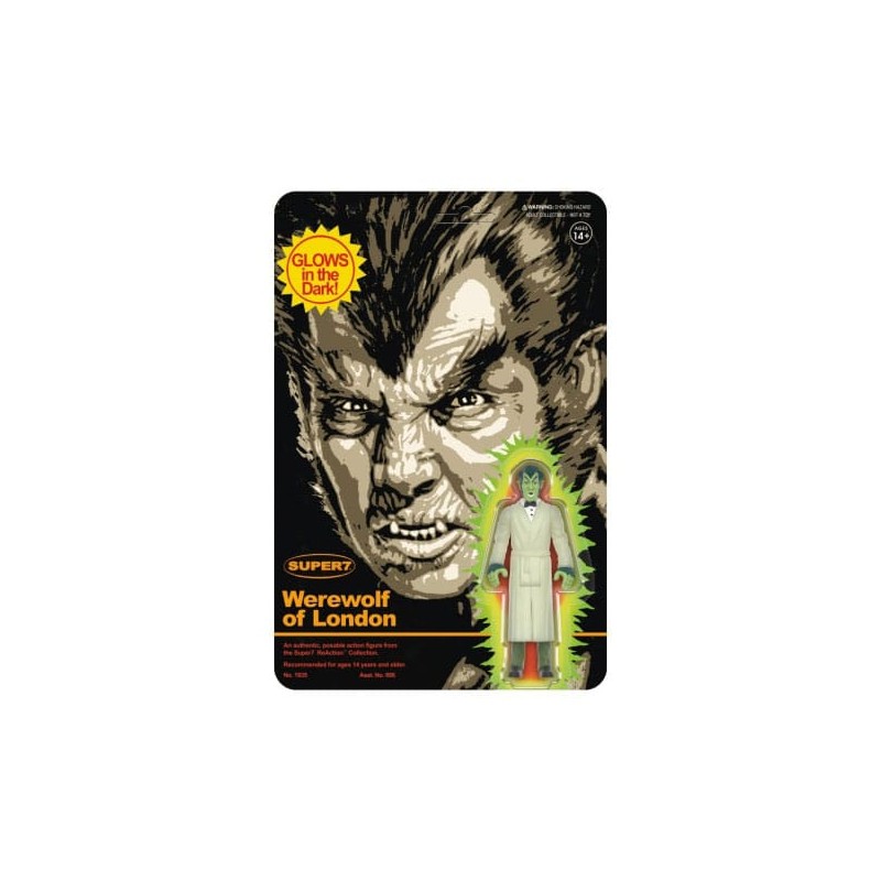 SUPER7 WEREWOLF OF LONDON GLOWING REACTION ACTION FIGURE