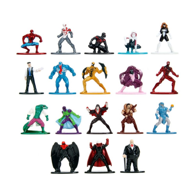 JADA TOYS MARVEL SPIDER-MAN WAVE 9 NANO METALFIG 18X METAL DIECAST MINI FIGURES SET