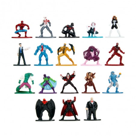 MARVEL SPIDER-MAN WAVE 9 NANO METALFIG 18X METAL DIECAST MINI FIGURE SET