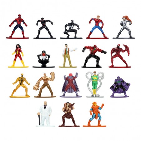 MARVEL SPIDER-MAN WAVE 8 NANO METALFIG 18X METAL DIECAST MINI FIGURE SET