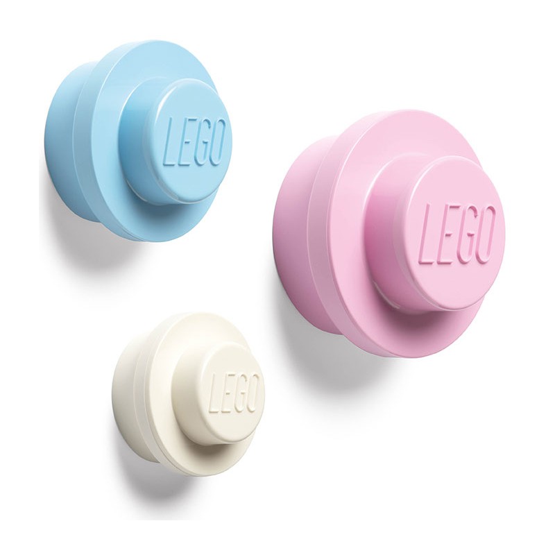 ROOM COPENHAGEN LEGO WALL HANGER SET PINK BLUE WHITE