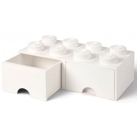 LEGO BRICK 8 KNOB DRAWER WHITE