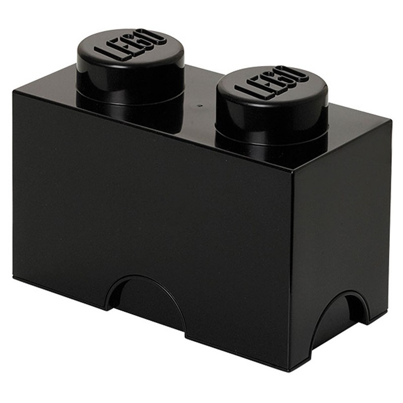 ROOM COPENHAGEN LEGO BRICK 2 KNOB STORAGE BLACK