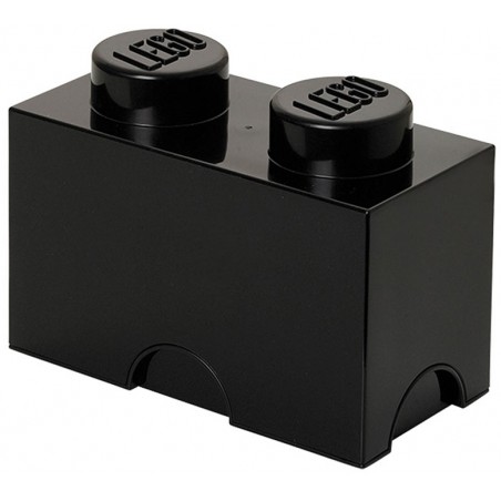 LEGO BRICK 2 KNOB STORAGE BLACK