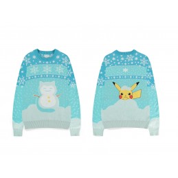 MAGLIONE POKEMON NATALE SNOW SNORLAX PIKACHU TAGLIA L DIFUZED