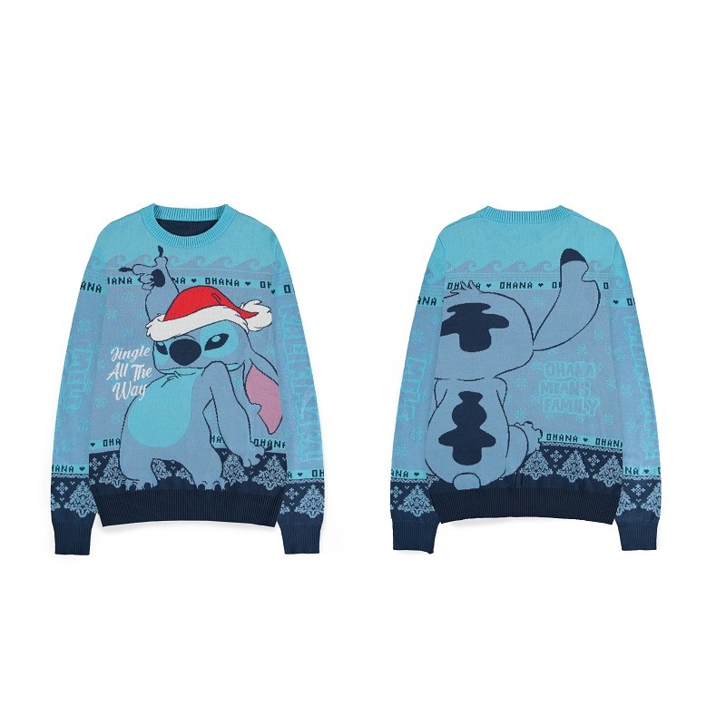 DIFUZED SWEATSHIRT DISNEY STITCH JINGLE ALL THE WAY HOLIDAYS L SIZE