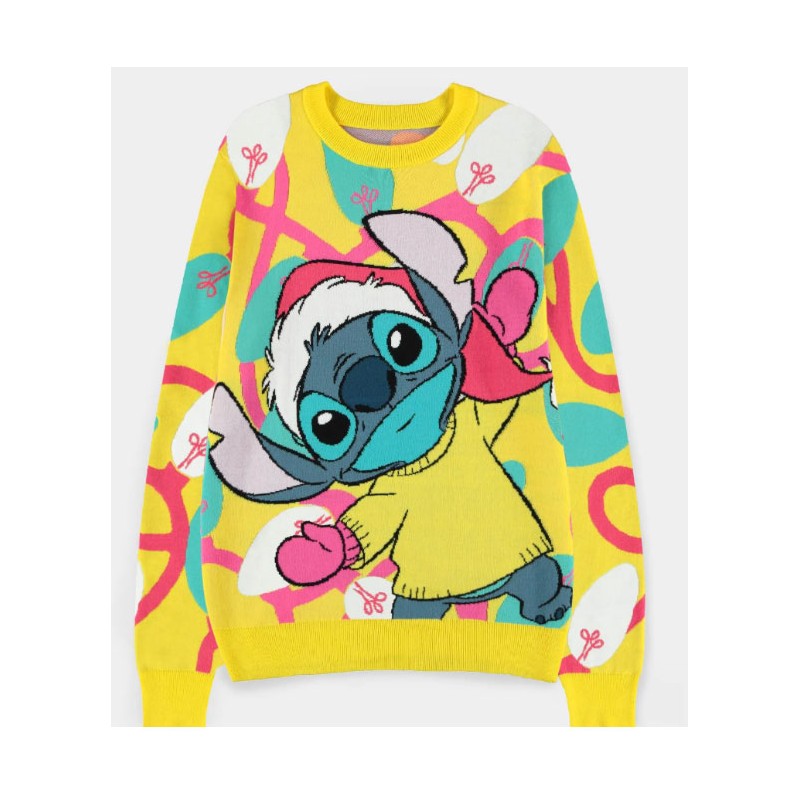 MAGLIONE DISNEY STITCH NATALE LUCI TAGLIA L DIFUZED