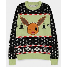 MAGLIONE POKEMON NATALE EEVEE FACE TAGLIA L DIFUZED