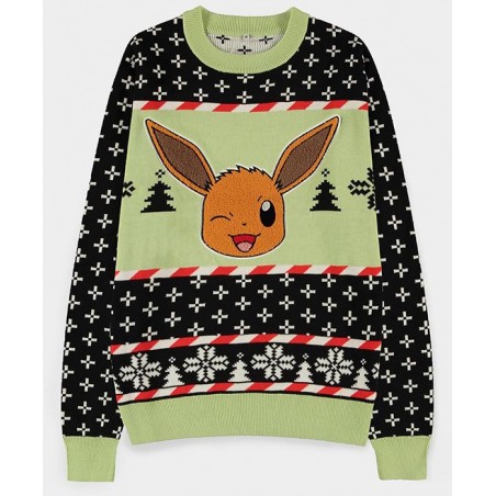 MAGLIONE POKEMON NATALE EEVEE FACE TAGLIA L