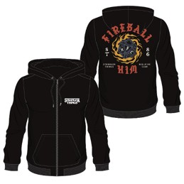 DIFUZED ZIP HOODIE STRANGER THINGS HELLFIRE CLUB FIREBALL L SIZE