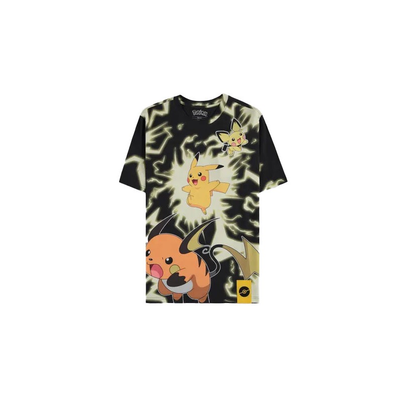 DIFUZED T-SHIRT POKEMON PIKACHU EVOLUTION LIGHTNING L SIZE