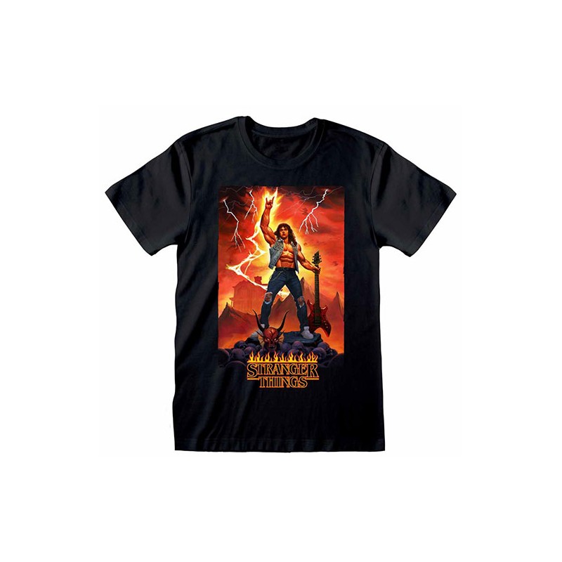 HEROES INC T-SHIRT STRANGER THINGS EDDIE ROCKS L SIZE