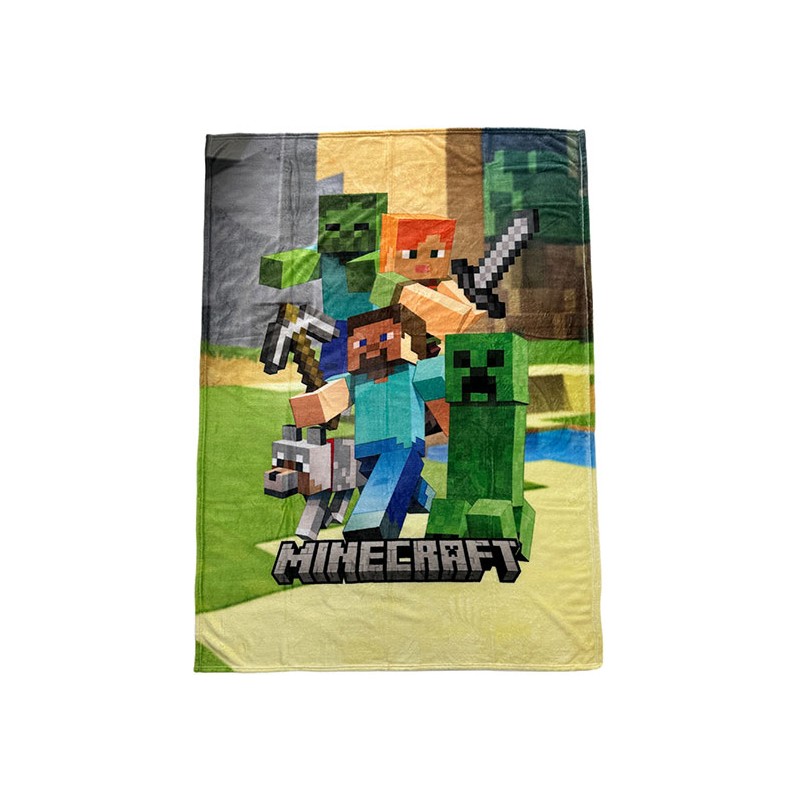 MINECRAFT CHARACTERS COPERTA IN PILE 130X180CM LYO