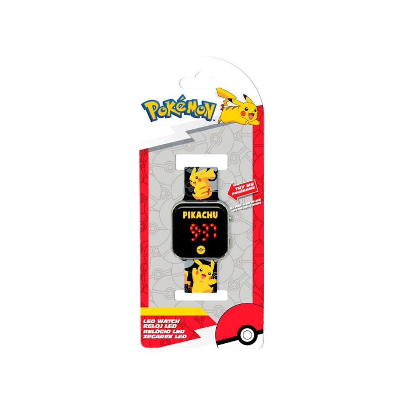 POKEMON PIKACHU OROLOGIO DA POLSO DIGITALE NERO ACCUTIME WATCH