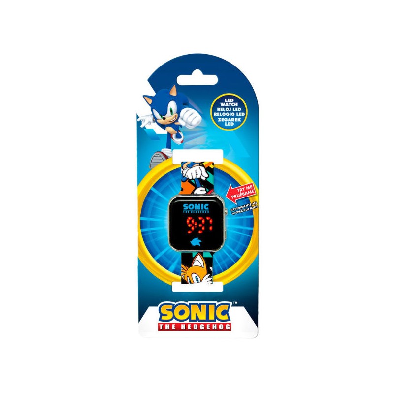 SONIC THE HEDGEHOG OROLOGIO DA POLSO DIGITALE NERO ACCUTIME WATCH