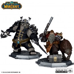 WORLD OF WARCRAFT DWARF HUNTER & PANDAREN 2-PACK DELUXE ACTION FIGURE MC FARLANE