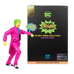 DC MULTIVERSE BATMAN '66 THE JOKER BLACK LIGHT EDITION ACTION FIGURE MC FARLANE