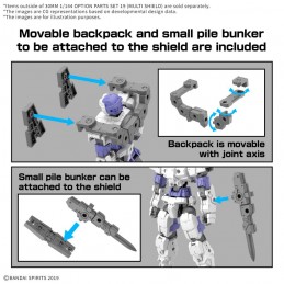 30MM OPTION PARTS SET 19 MULTI SHIELD FOR MODEL KIT BANDAI