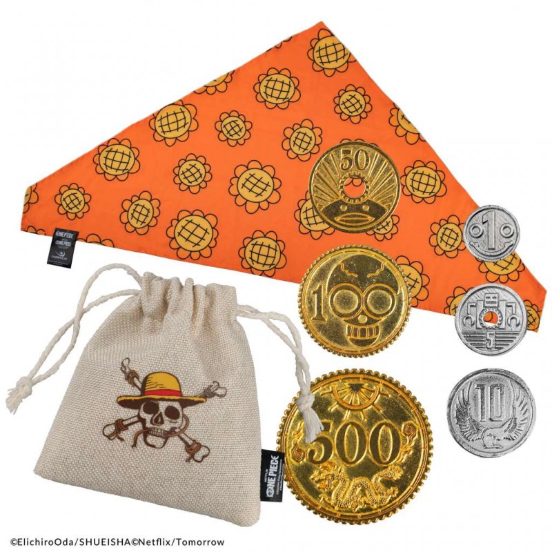 CINEREPLICAS ONE PIECE NAMI BANDANA AND BERRY COINS SET REPLICA