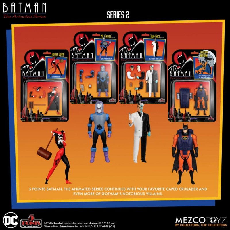 MEZCO TOYS BATMAN THE ANIMATED SERIES 2 5 POINTS SET 4X ACTION FIGURE