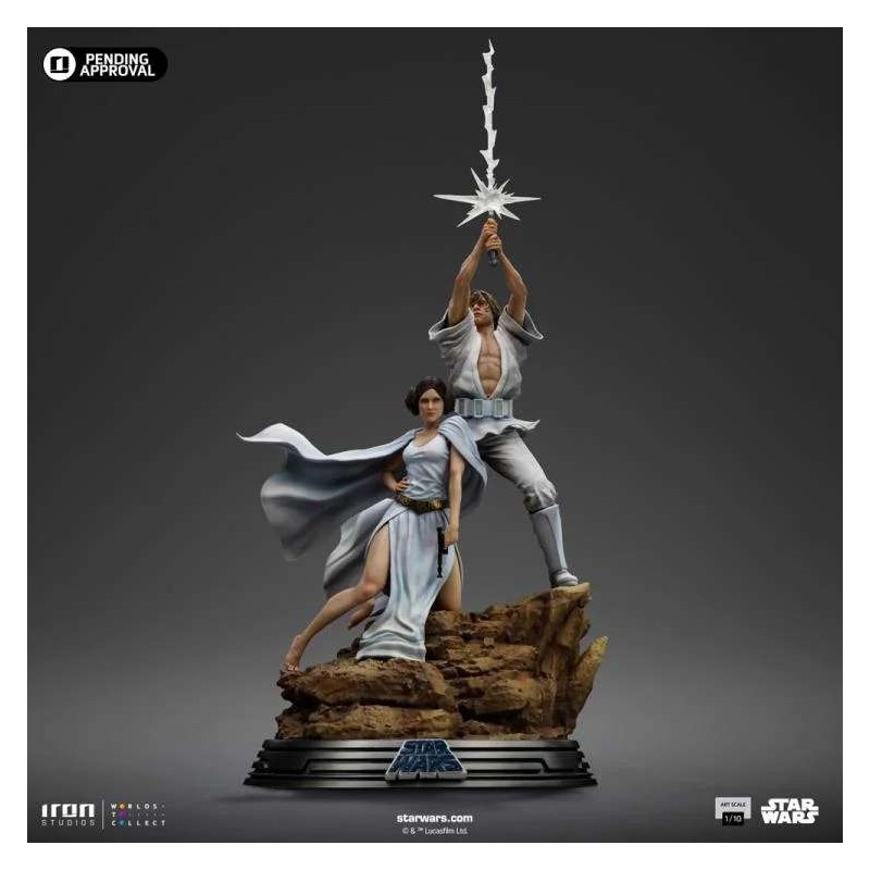 STAR WARS LUKE AND LEIA ART SCALE DELUXE 1/10 STATUA FIGURE IRON STUDIOS