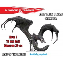 D&D ICONS OF THE REALMS ADULT BLACK DRAGON CORRUPTOR MINIATURE FIGURE WIZKIDS