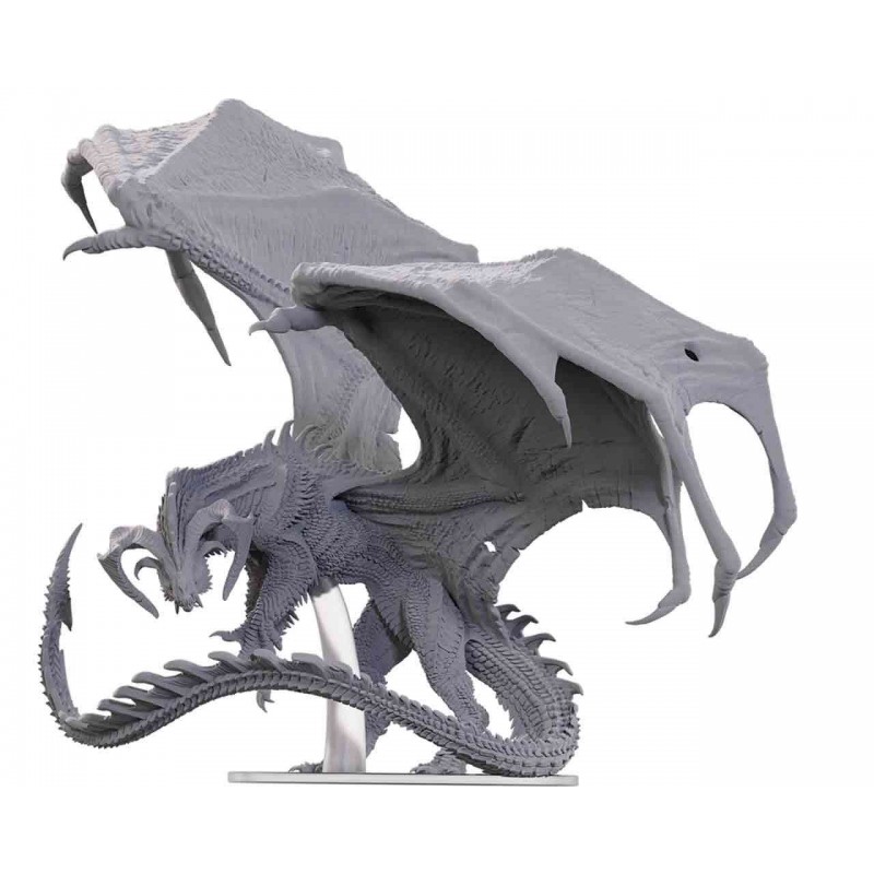 WIZKIDS DUNGEONS & DRAGONS ADULT BLACK DRAGON CORRUPTOR UNPAINTED ICONS OF THE REALMS MINIATURE FIGURE