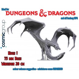 WIZKIDS DUNGEONS & DRAGONS ADULT BLACK DRAGON CORRUPTOR UNPAINTED ICONS OF THE REALMS MINIATURE FIGURE