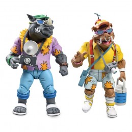 NECA TEENAGE MUTANT NINJA TURTLES VACATION ROCKSTEADY & BEBOP 2-PACK ACTION FIGURES