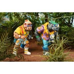 NECA TEENAGE MUTANT NINJA TURTLES VACATION ROCKSTEADY & BEBOP 2-PACK ACTION FIGURES