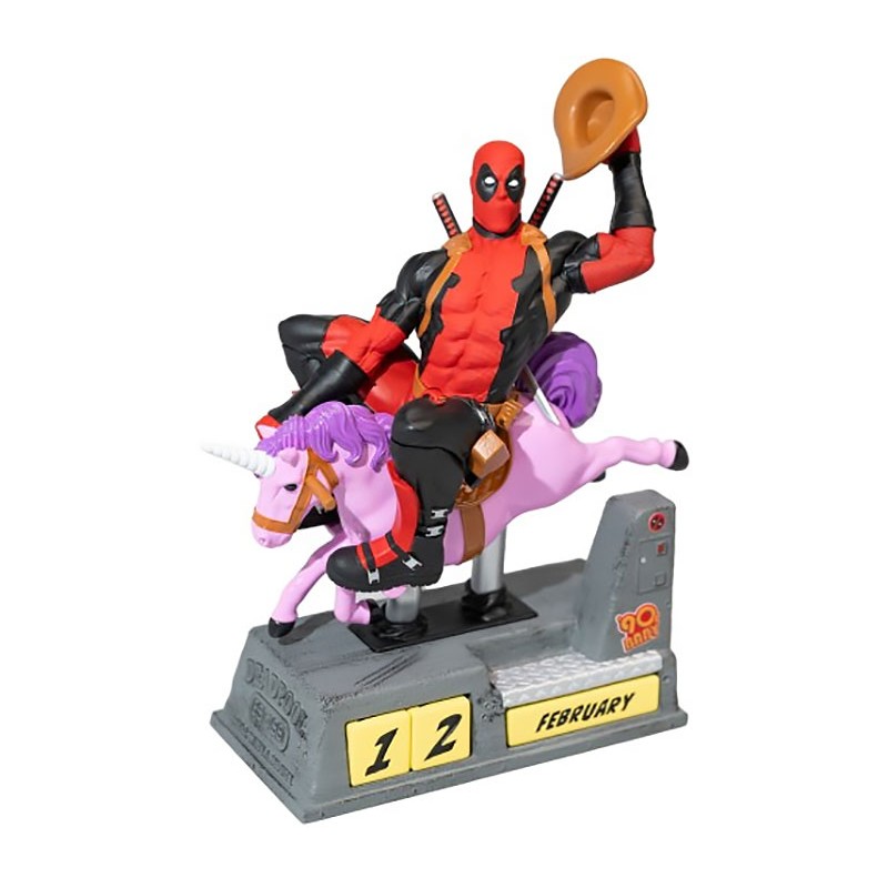 DEADPOOL UNICORN CALENDARIO PERPETUO FIGURE DIORAMA GRUPO ERIK