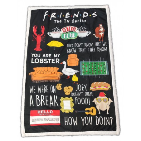 FRIENDS FLEECE SHERPA BLANKET 100X150CM