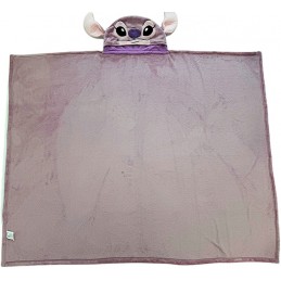 LYO DISNEY STITCH ANGEL FLEECE BLANKET WITH HOOD 120X150CM