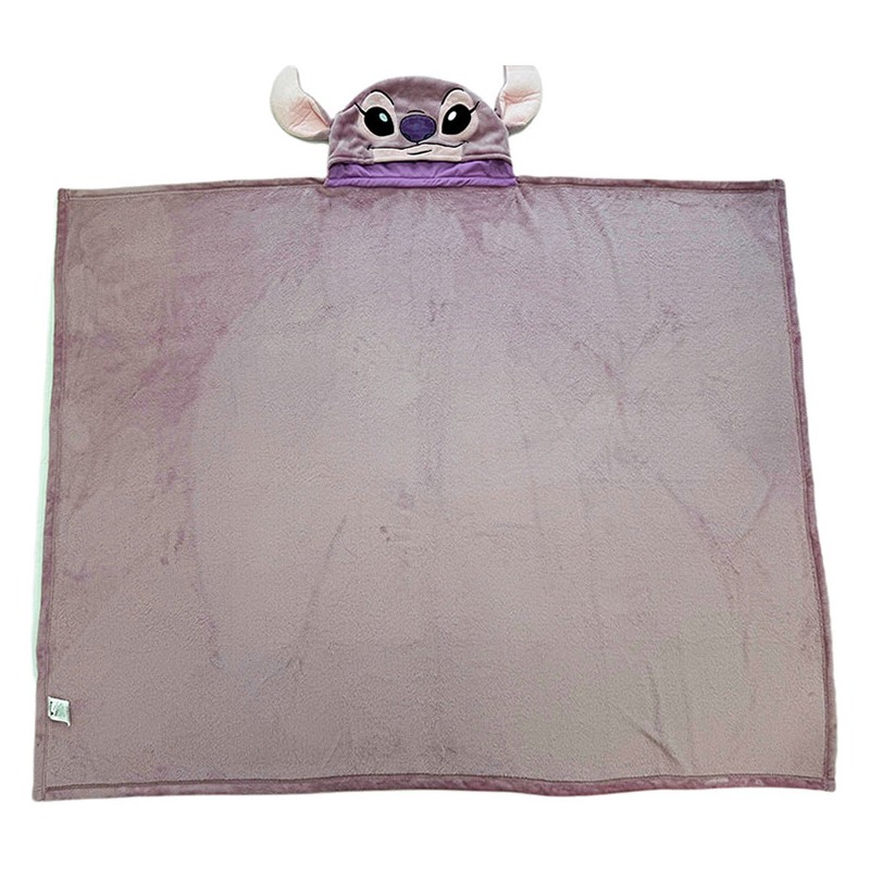 LYO DISNEY STITCH ANGEL FLEECE BLANKET WITH HOOD 120X150CM