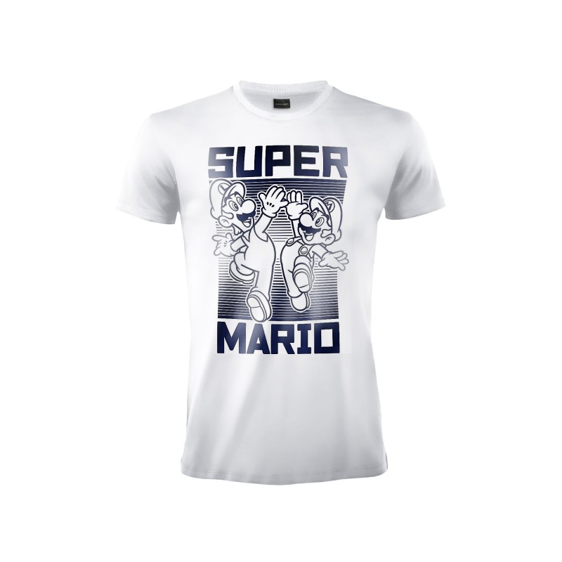 MAGLIA T SHIRT NINTENDO SUPER MARIO HIGH FIVE MARIO E LUIGI